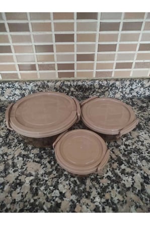 Mutfak ,Piknik ,Seyahat Ve Okul İçin Çok Amaçlı 3 Lü Saklama Kabı