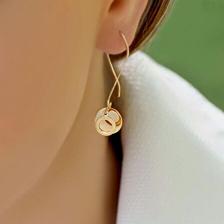 14k Sallantılı Sarı Altın Küpe