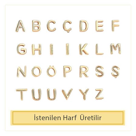 14 Ayar Altın N Harf Küpe