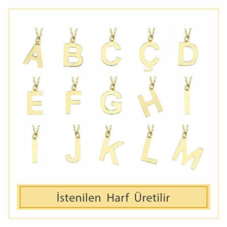 14 Ayar Altın A Harfli Kolye