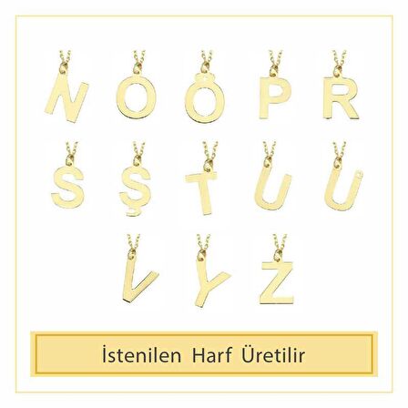 14 Ayar Altın A Harfli Kolye