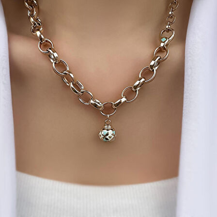 14k Altın Cetaş Çift Kilit Zincir Kolye Bileklik