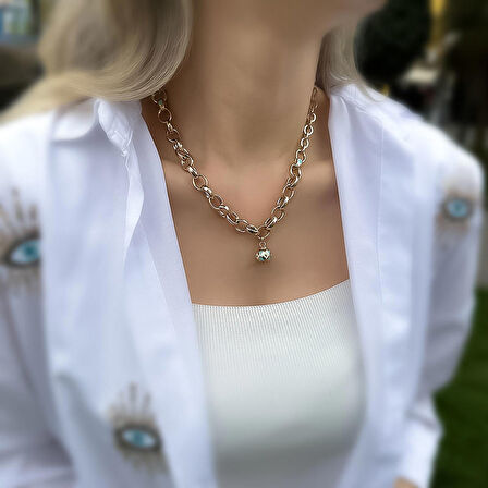 14k Altın Cetaş Çift Kilit Zincir Kolye Bileklik