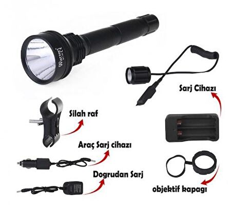 Watton WT-147 T6 LED El Feneri Çok Kuvvetli