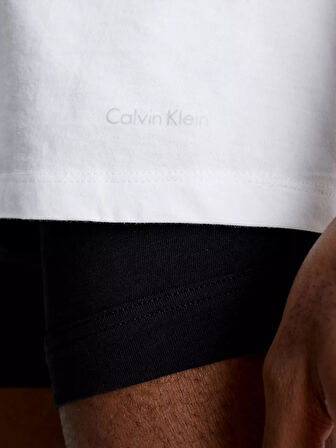 Calvin Klein Erkek 3'lü Bisiklet Yaka Beyaz T-Shirt