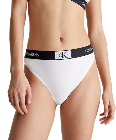 Calvin Klein Kadın Yüksel Bel Beyaz Bikini Külot