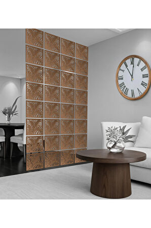 Çiçek Modelli Lazer Kesim Paravan, Ahşap Seperatör, Panel Levha Seti Ahşap Oda Bölücü Desen