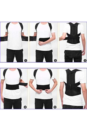 Unisex Siyah Kamburluk Önleyici Dik Durma Korse