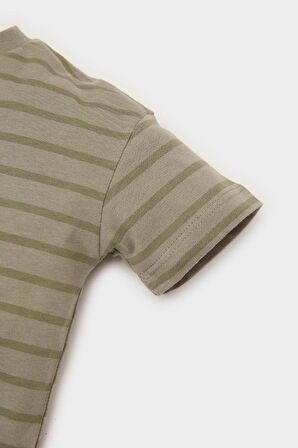 DeFacto Erkek Bebek Bisiklet Yaka Çizgili Kısa Kollu Tişört E5315A525SMKH465