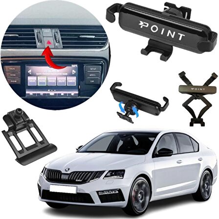 Skoda Octavia Araca Özel Cep Telefon Tutacağı Robotik Oynar Başlık 2013-2019 Arası Profesyonel Ürün