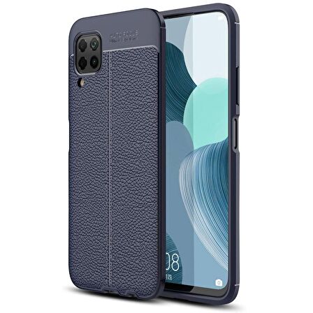 Gpack Huawei P40 Lite Kılıf Niss Silikon Deri GörünümlüNano Glass