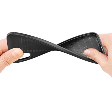 Gpack Huawei P40 Lite Kılıf Niss Silikon Deri GörünümlüNano Glass