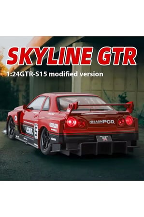 Nissan LB-ER34 Super Silhouette SKYLINE Red/Black Nıssan Skylıne LKWB 1:24 Diecast Araba
