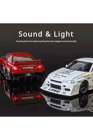 Nissan LB-ER34 Super Silhouette SKYLINE Red/Black Nıssan Skylıne LKWB 1:24 Diecast Araba