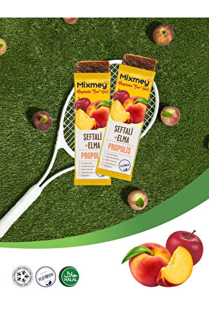 Mixmey Bee Şeftali Ve Propolisli Meyve Bar | Doğal Vejetaryan Bar - 25gr X 12 Adet
