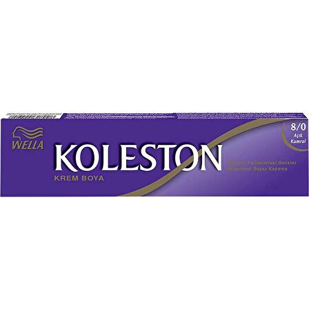 Koleston Tüp Boya 50 ml - 8.0 Açık Kumral + 30 Vol Oksidan Peroksit