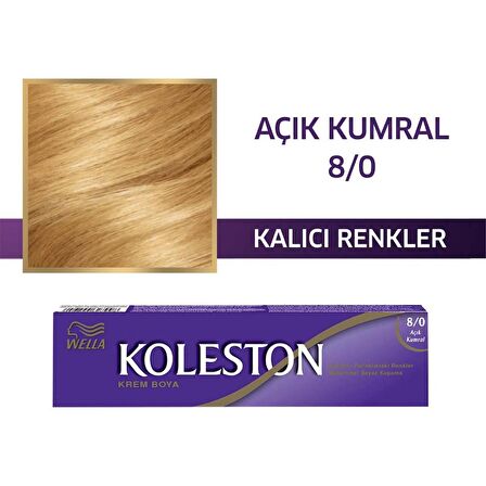 Koleston Tüp Boya 50 ml - 8.0 Açık Kumral + 30 Vol Oksidan Peroksit