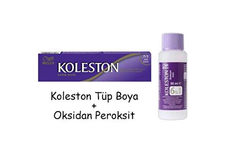 Koleston Tüp Boya 50 ml - 7.1 Küllü Kumral + 20 Vol Oksidan Peroksit