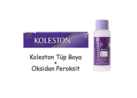 Koleston Tüp Boya 50 ml - 6.35 Elegant Kahve + 20 Vol Oksidan Peroksit