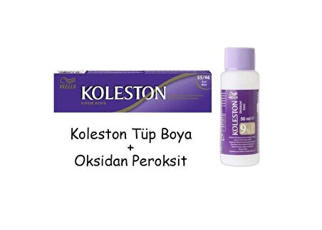 Koleston Tüp Boya 50 ml - 55.46 Kızıl Büyü + 30 Vol Oksidan Peroksit