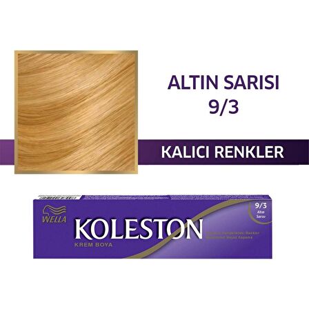 Koleston Tüp Boya 50 ml - 9.3 Altın Sarı 3 Adet
