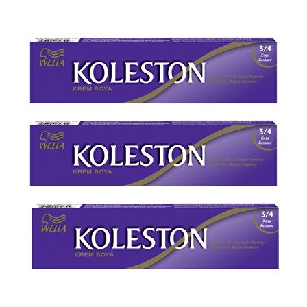 Koleston Tüp Boya 50 ml - 3.4 Koyu Kestane 3 Adet