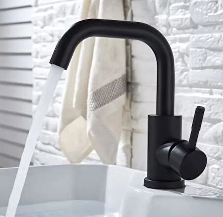 Sardıcı Siyah Lavabo Bataryası L Boru Emaye