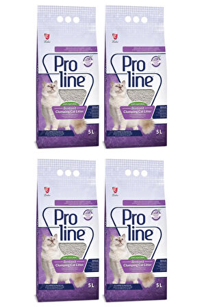 Proline Proline Lavanta Kokulu Bentonit Kedi Kumu 5 Lt. x 4 Adet