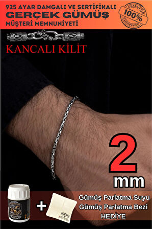 Erkek Gümüş Bileklik - Kancalı Kral 925 Ayar Sertifikalı Faturalı Erkek Gümüş Bileklik