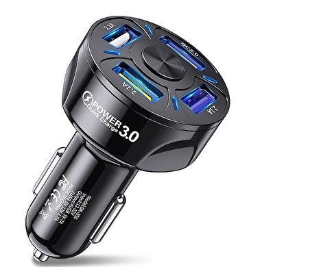 BLUE TEAM QC3.0 4- Port Çıkışlı Çoklu USB Araç Şarjı Şarj Aleti