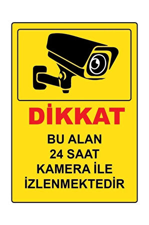 Dikakt Bu Alan Kamera Ile Izlenmektedir A4 Boyut Folyo Baskı