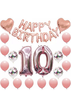 Çıtıpıtıstore Lüks 10 Yaş Happy Bırthday Balon Set