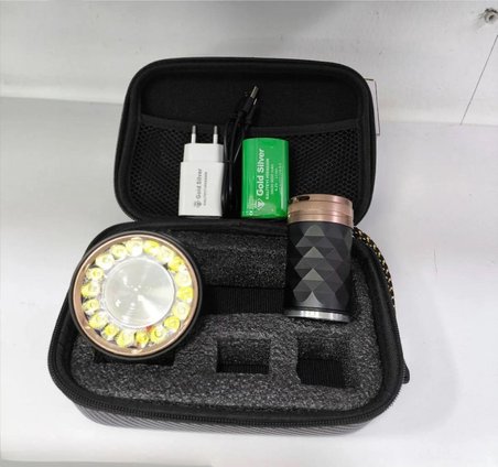 Gold Silver GS-14700 80W Şarjlı Avcı Feneri | 5000 Lümen | Alüminyum Gövde | 8000 mAh Pil