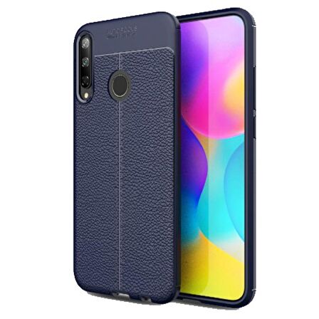 Gpack Huawei P40 Lite E Kılıf Niss Silikon Deri GörünümlüNano Glass