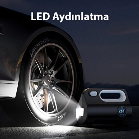 Lastik Şişirme Pompası Led Aydınlatma Özellikli  120W