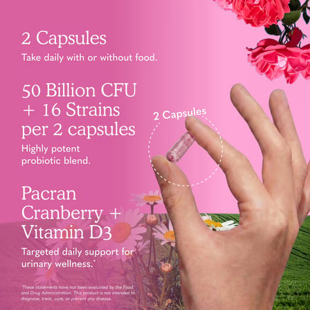 Dr. Formulated Probiotics Urinary Tract+ - 50 Billion CFU - Supports Digestive, Immune & Urinary Tract+ 60 Veg Capsules