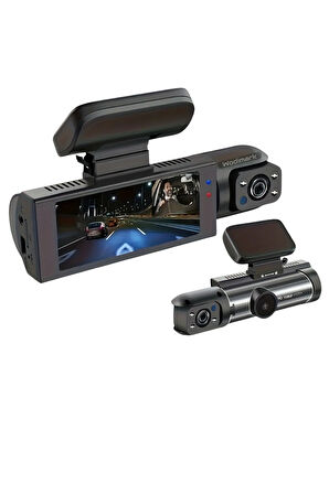 Wodimark Araç İçi Kamera 3.16” Ekran, 170° Geniş Açı, Gece Görüş, G-Sensörlü Dashcam
