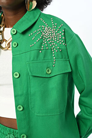 robası taş işlemeli ceket