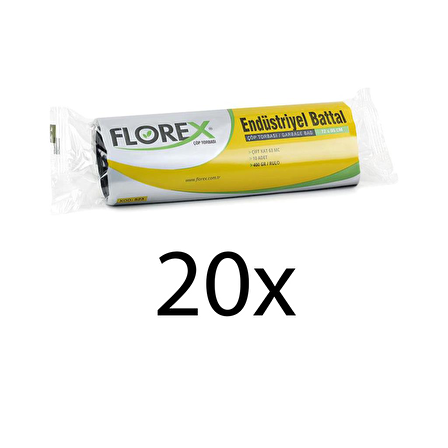 Florex Endüstriyel Battal Boy 10 adet Çöp Torbası Siyah 72 x 95 CM 20 paket