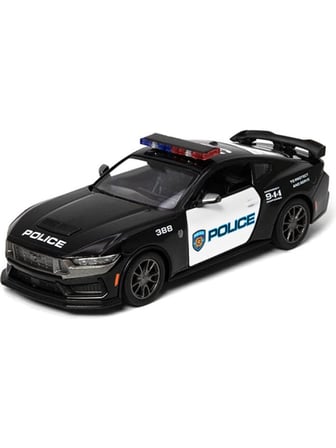 Kinsmart Çek Bırak 2024 Ford Mustang Dark Horse (Police) Polis Arabası 1:38 Ölçek