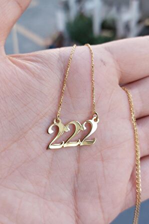 925 Ayar Gümüş 24 Ayar Altın Kaplama Sayı Kolye