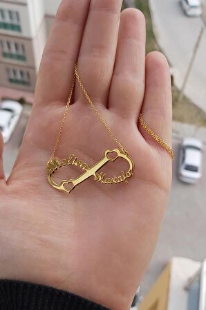 925 Ayar Gümüş 24 Ayar Altın Kaplama Sonsuzluk Kolye