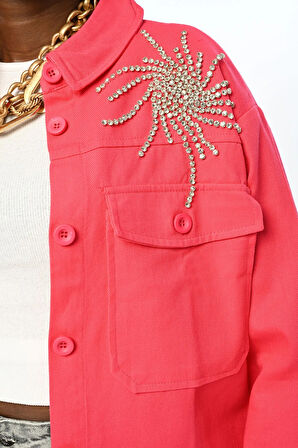 robası taş işlemeli ceket