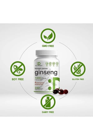 DEAL SUPPLEMENT Korean Red Panax Ginseng Root Extract, 7.500 mg  240 Softgels