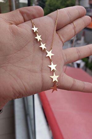 925 Ayar Gümüş 24 Ayar Altın Kaplama Kayan Yıldız Kolye