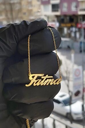 925 Ayar Gümüş 24 Ayar Altın Kaplama Isimli Kolye