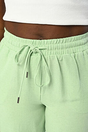 KADIN RAHAT KALIP BELİ LASTİKLİ DÜZ RENK PANTOLON