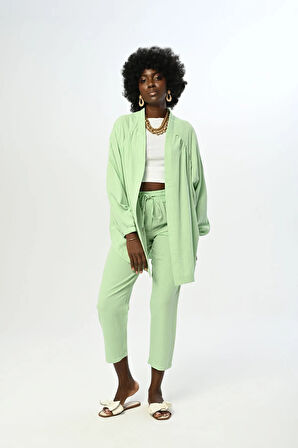 KADIN RAHAT KALIP BELİ LASTİKLİ DÜZ RENK PANTOLON