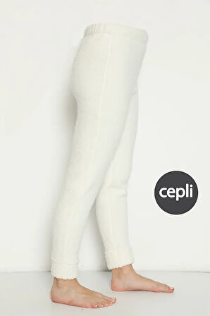 Cepli Lüx Pofuduk Polar Kışlık Pijama Altı pofcepli