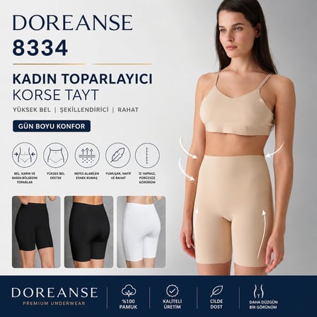 Doreanse 8334 Kadın Toparlayıcı Korse Tayt Yüksek Bel Şekillendirici